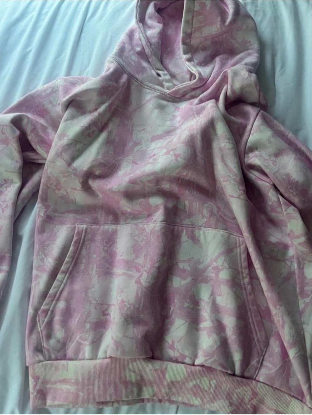 Pink Camouflage Hoodie Sweatshirt - Women's Casual Pullover